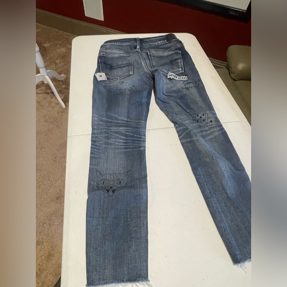 American Eagle Jegging Patchwork Distressed Desig… - image 2